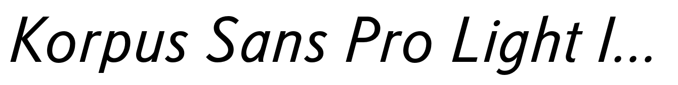 Korpus Sans Pro Light Italic